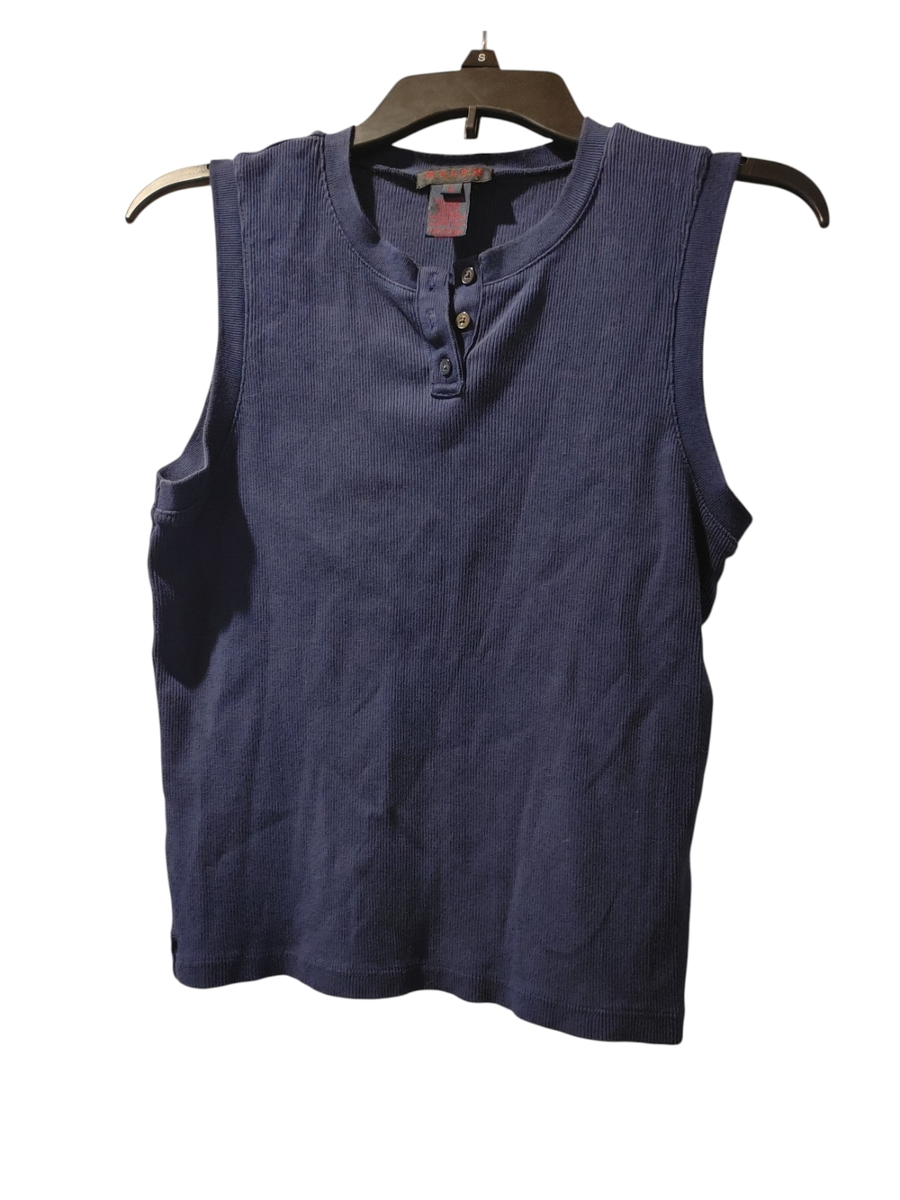 Ralph Lauren Navy Ribbed Henley Tank Top